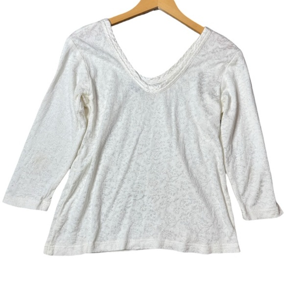 CP Shades Scoop Neck Floral 3/4 Sleeve Top size S - Picture 4 of 10